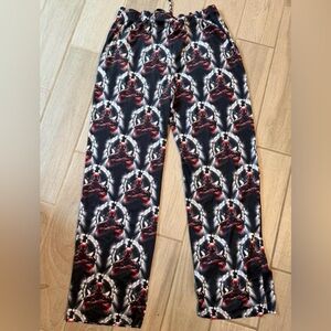 Marvel Deadpool Black & Red Graphic Label pajama Pants